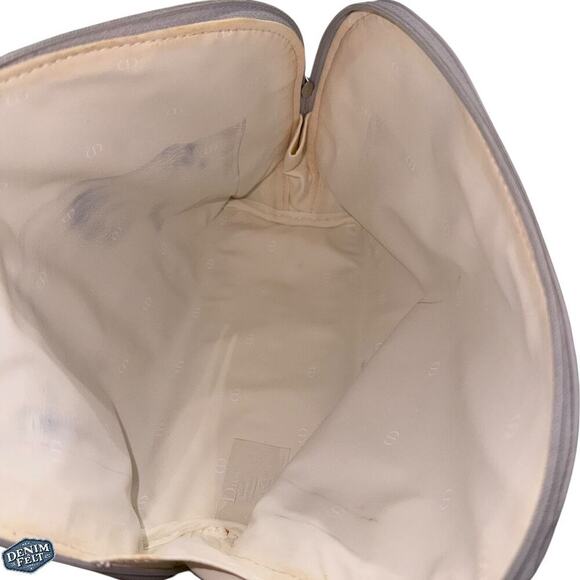 Christian Dior Grey/Silver Nylon Cosmetic/Makeup Pouch/Bag w/Silver Logo Plate - Picture 11 of 11